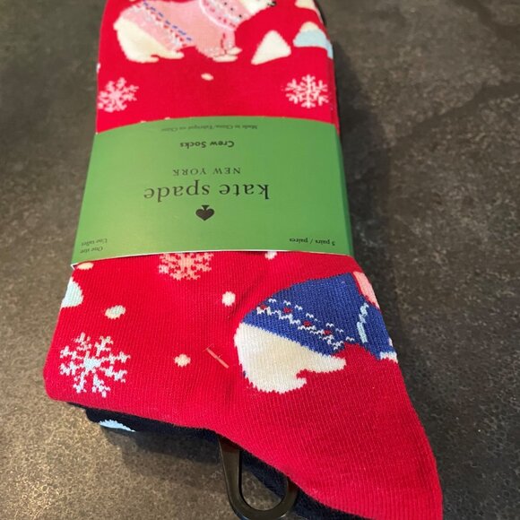 KATE SPADE CREW SOCKS - 6 ASSORTED PAIRS - NEW WITH TAGS - Picture 5 of 7